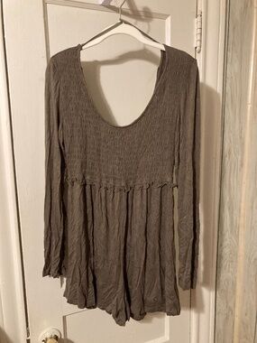 Long sleeved, shorty romper